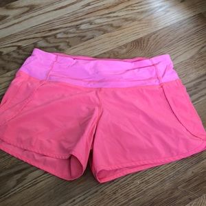 Lulu lemon neon pink run times short